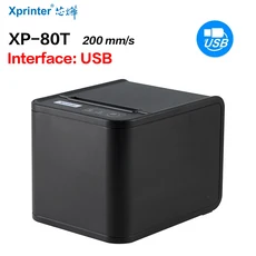 Xprinter 열 영수증 프린터 80mm POS 프린터 자동 절단기가 있는 USBUSBLan 포트 프린터 주방 프린터 - 1롤 용지 포함, 80T USB, 영국 플러그, 80T USB, 3) 80T USB  영국 플러그