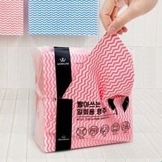 빨아써서 더 위생적인 일회용 행주 50매 핑크 / 95g 주방용 업소용 380X380mm, 1세트, 50개