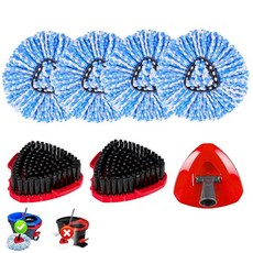 145080 O-Ceda RinseClean 탱크 시스템 2개 삼각형 극세사 대걸레 교체 리필 4개 업그레이드된 스크럽 브러시 2개 및 베이스 헤드 딥 클린 홈 오피스 욕실