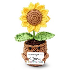 105686 Huastatewolf Positive CROCHET 크로셰 해바라기 정서적 인센티브 친구 아빠 엄마 동료 선생님 여성 남성 재미있는 서포트 인형, 105686 Huastatewolf Positive C