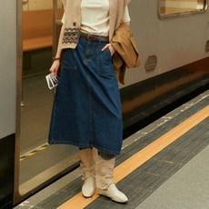 [피그먼트] FW워싱반밴딩데님스커트 (XJSK250828)