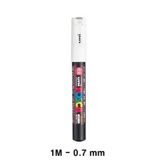 유니 포스카 1M 마카펜(0.7mm) 낱색(화이트 블랙), 1M(0.7mm)화이트, 1개