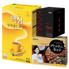 맥심 모카골드 마일드 커피믹스 100개입 + 카누 다크 로스트 아메리카노 미니 30개입 + 담터 호두 아몬드 율무차 15개입, 1세트, 1개
