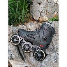 레이싱 인라인 전문가 3륜 스케이트 스피드 스케이팅 성인용, B.검정색 110mm 휠