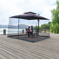 파라솔 방충망 사각 대형 모기장 날벌레 방어 낚시 캠핑, 검정색300x300x230(우산없음)