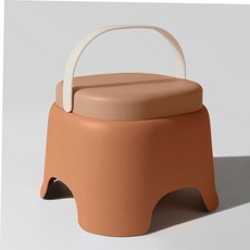 이동식 핸들 가죽패턴 디딤의자 소DF0606EA sul*3117hF, (소-오렌지), 베인 핸들링 스툴_(소-오렌지)