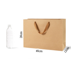10개세트 무지쇼핑백 종이쇼핑백 무지 크라프트 쇼핑백 40 x 28 x 12cm, 1개, 브라운