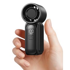 Gaiatop 휴대용 미니 팬 6가지 속도 16900 RPM 고속 개인 선풍기 LED 디스플레이 USB 충전식 메이크업 여행 야외용 여성용 선물 블랙 173893