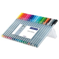 施德樓 STAEDTLER Triplus三角舒寫細字筆20色組，德國製，舒適握感，色彩鮮豔，學生辦公繪畫適用, 1個