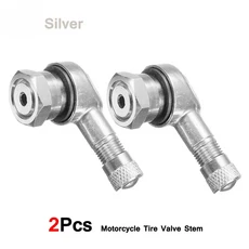 CNC 오토바이 타이어 밸브 스템 범용 알루미늄 휠 누출 방지 TWPO 90 2 개, 01 Silver