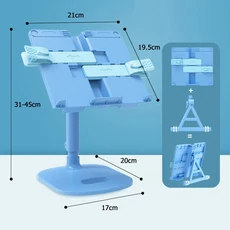 초등 학생용 독서 책 거치대 책장 스탠드 다기능 책상 독서 브래킷, 01 Blue