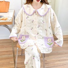 가을겨울 도톰 에어코튼 임산부 잠옷 산모 수유 산후조리 겹겹이