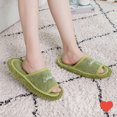 청소용품 탈부착 걸레패드 바닥 청소 슬리퍼 실내, 베이지, 1개