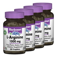 블루보넷 L-아르지닌 1000mg 비건 캐플렛, 50정, 4개
