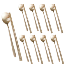 티타늄 골드 수저 세트 JS 숟가락 젓가락, JS SUS430 티타늄, 10세트, 스텐24종, 수저(숟가락+젓가락)