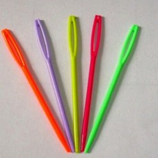 兒童安全 大孔毛線針 DIY編織縫衣針 手工材料包, 1個, 7cm塑料針*10支, 顏色隨機