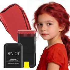 SEVICH 임시 헤어 초크 빗 그린 컬러 8가지 염료 색상 빠른 건조 쉬운 척 할로윈 날 코스프레 파티에 적합 20g [호환], Red, 1