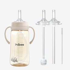 /하이비 혼합형 젖병빨대 2단계 2P 더블하트 모윰 호환 100%국내제조, 투명, 1세트, 270ml