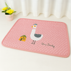 온더맷 면 발매트 세트, 1개, 핑크 덕 1+1