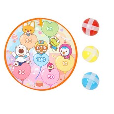 유아 뽀로로 벽걸이 양면 공던지기 다트판 공놀이 장난감 어린이