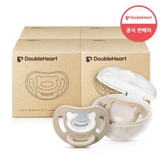 더블하트 Soft Buddy 노리개 젖꼭지 버디노리개2단계 퍼플M, S, 베이지, 4개