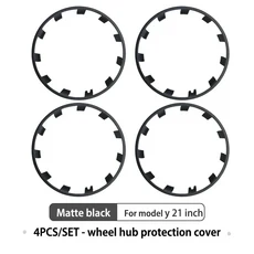 테슬라 모델 Y 21 인치 림 휠 허브 보호 패치 프로텍터 ABS 휠 가드 커버 액세서리 자동 외장 2018-2024, 01 China Mainland, 03 Matte Black