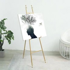 사진 전시용 이젤 철제 사각 입간판 전시용이젤 거치대 미술, R. 스타일 2 골드 소형 120x45cm
