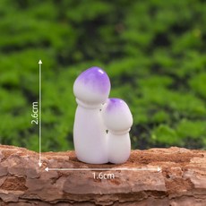 微景觀苔蘚裝飾品 - 創意仿真蘑菇DIY擺件, 仿真蘑菇實色-中號紫色雞腿菇, 1個