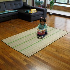 내츄럴 왕골대자리 돗자리(중) 야생초 자수, 상세페이지 참조