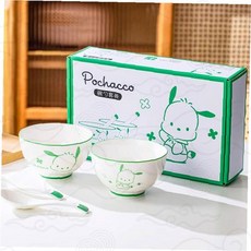 포차코 캐릭터 도자기 밥그릇 국그릇 수저 식기세트 가정용 선물용, 상세페이지 참조, 1개