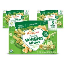 해피토트 러브 마이 베지 스트로우 어린이 곡물과자 35g, 병아리콩 + 체다 + 시금치(Chickpea + Cheddar + Spinach), 3개
