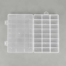 수납케이스 24칸 고정식 정리함 소품 부품 액세서리 분류 보관 투명 박스 악세사리케이스