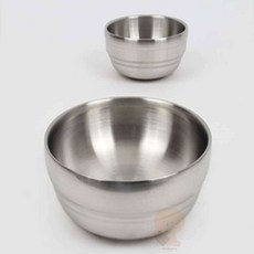 경복 이중식기 3종 찬그릇 대접 면기 스텐레스용기 깔끔식기 업소용용기 가게용 공기, 국대접