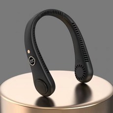 2026新款掛脖風扇戶外usb充電便攜小型迷你電風扇靜音小風扇, 深淵黑旗艦版(數顯款):3600毫安(大風力+高續航)