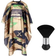 ECLATIS FEBSNOW 전문 헤어 커팅 케이프 목 먼지떨이 브러시 살롱 이발소 망토 액세서리 화이트 플로럴 프린트 276556, 아미 그린