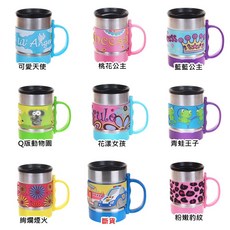 美國i.d.gear兒童學習杯，不鏽鋼雙耳水杯，寶寶飲水訓練，輕巧耐用, 1個, Q版動物園