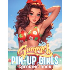[ 1188663 ] 여름 핀업 걸스 색칠책: 복고풍 글래머 색칠 페이지로 활기찬 분위기와 성인용 선명한 아름다움 이미지가 포함되어 있어 스트레스 해소와 휴식을 제공하는 색칠책