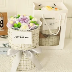 소소온 모루 플라워 조화 꽃다발 프리미엄 기념일 선물, 프리미엄퍼플, 1개