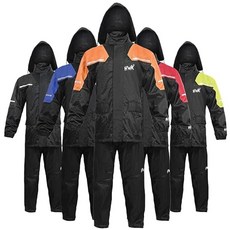 HWK 남성 여성용 오토바이 우비 투피스 방수 레인 기어 반사 재킷 바지 포함 사계절용 내후성 보호 라이딩 블루 4XL 203098, M, 하이비스 오렌지