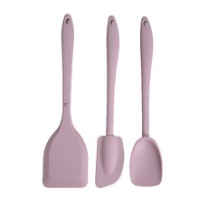소노리떼 국산 실리콘 조리도구 3종 뒤집개+주걱+스푼, 3개, 핑크, 조리도구세트