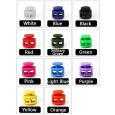 10/20pcs 16.5mm * 16.5mm 플라스틱 Paracord 코드 잠금 클램프 2 구멍 토글 클립 스토퍼 신발 끈 코드 버, 01 10Pcs, 07 White