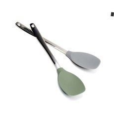 국자 주걱 뒤집개 업소용 주방용품 국자주걱뒤집개 키친 조리도구 볶음스푼 실리콘, 그레이