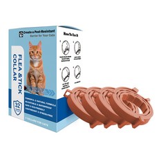 Kuchae 애완동물 방충 목걸이 모기 진드기 퇴치 차단 필수템, 고양이 오렌지38cm, 4개