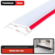 1/2M 창문 투명 방수 차단 바 홈 아웃도어 레인 보드 유리 물막이 테이프, 03 1M, 01 Outer Window-T-55mm
