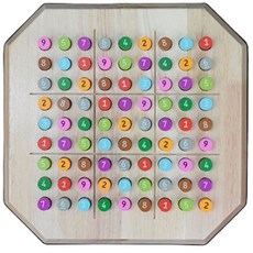 7세완구 원목교구 숫자놀이 두뇌개발 보드게임 스도쿠/ 엄마랑 숫자배열 문제풀기, 81피스, 1개