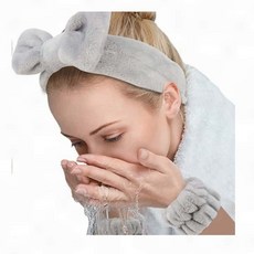 세안밴드 헤어밴드 극세사 리본 얼굴세수 화장지우기 귀여운 흡수력, 1개, 상세페이지 참조