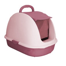 寵星球 封閉式方舟貓砂盆，頂入式摺疊貓便盆，多色可選，價格最划算，貓咪廁所首選, 粉色, 1個