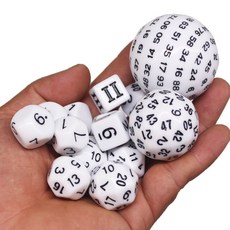 彩色多面骰子 數字色子 跑團骰子 DND TRPG 桌遊 教具 數學教具, 1個, 15個多麵骰子(彩色)白色一套