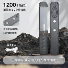 LED工作燈 五檔調光 360度旋轉掛鉤, 鐵灰色, 1個
