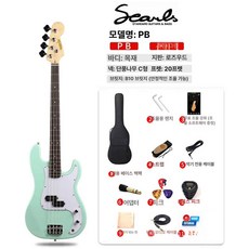 일렉트릭 왼손 베이스기타 튜너 초보자용 픽업 재즈, 1개, PJB 서프 그린, 기본 모델명/품번